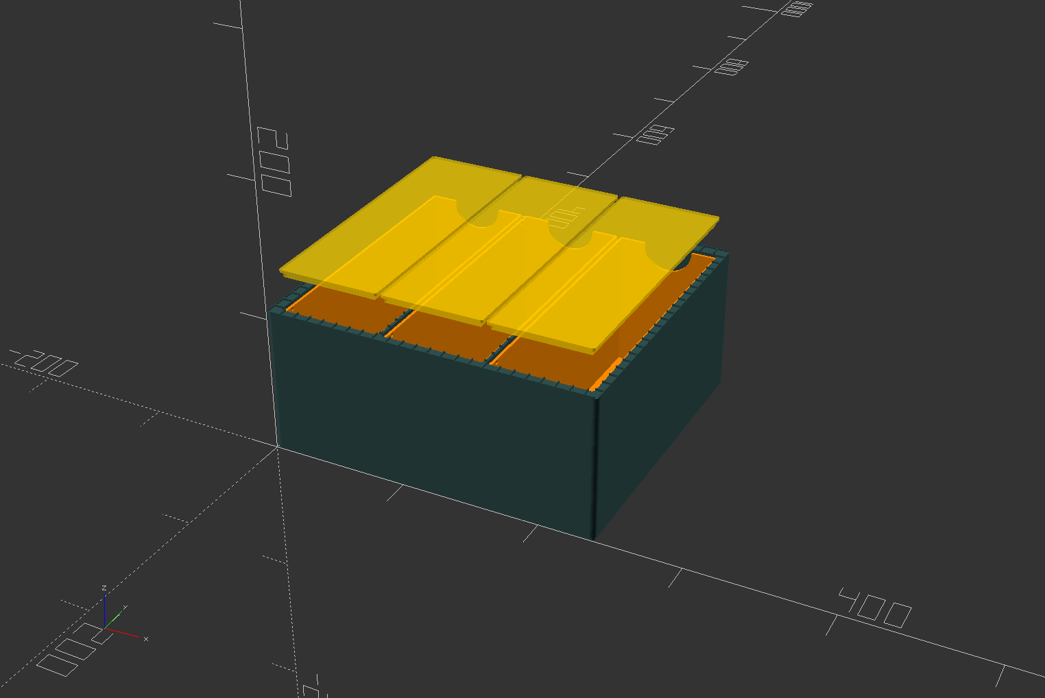 Miniatura 2 do modelo 3D GridStack Deck Box — Customizable TCG Storage
