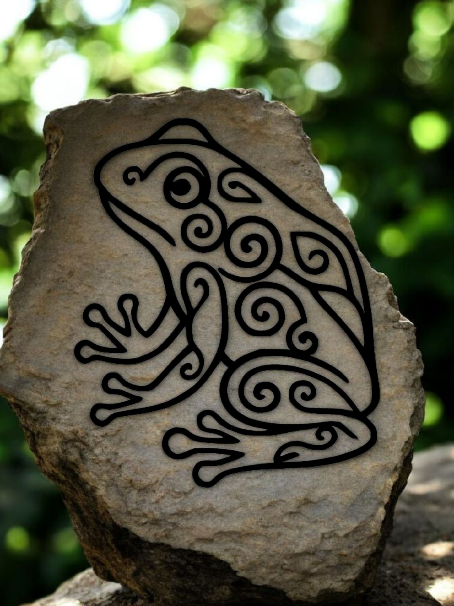 Décoration murale – Grenouille tribale de profil (épaisseur 5 mm)
