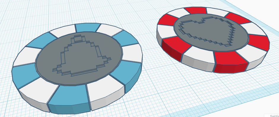 Balatro - The Crimson Heart + Cerulean Bell Custom Pokerchip