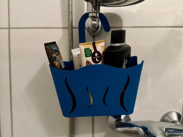Shower Basket Caddy/Hanger with Wavy Pattern