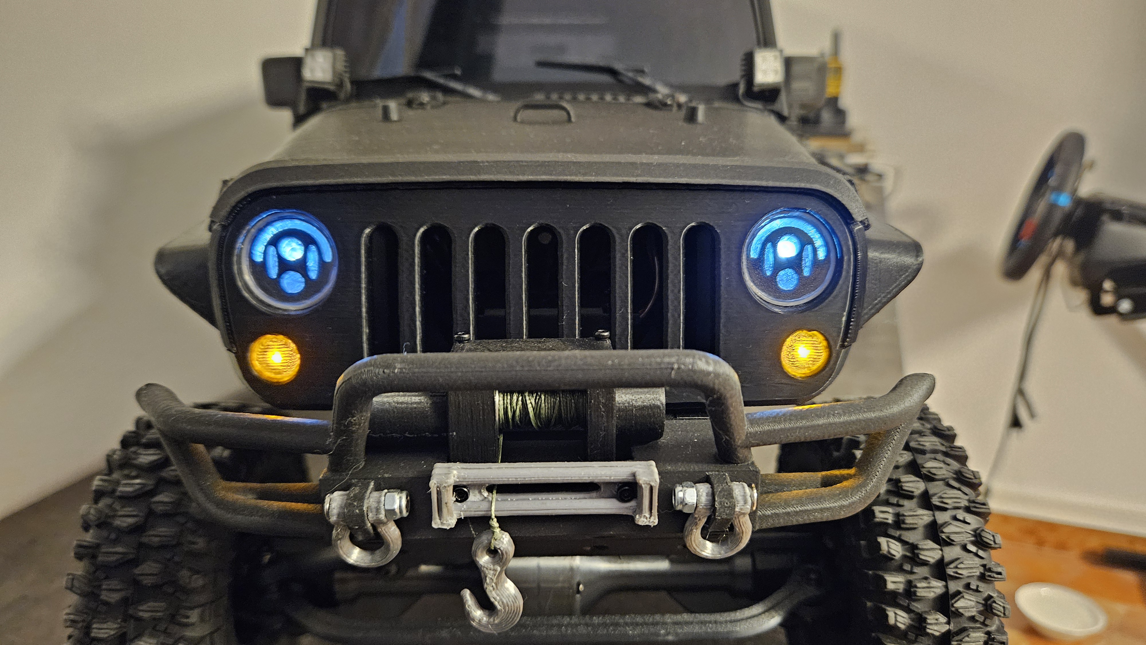 Front and rear LED lights for 3DSets RC Jeep Wrangler (Rancher)