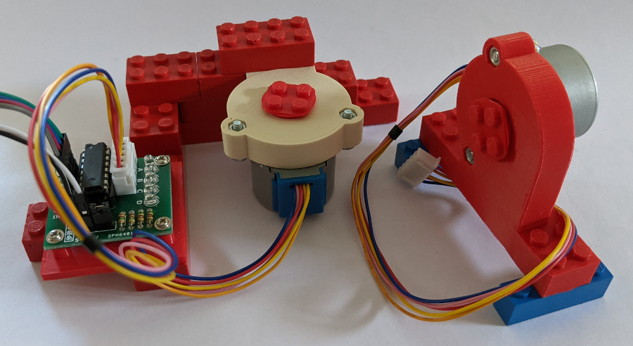 Stepper motor and controller LEGO + DUPLO connectors