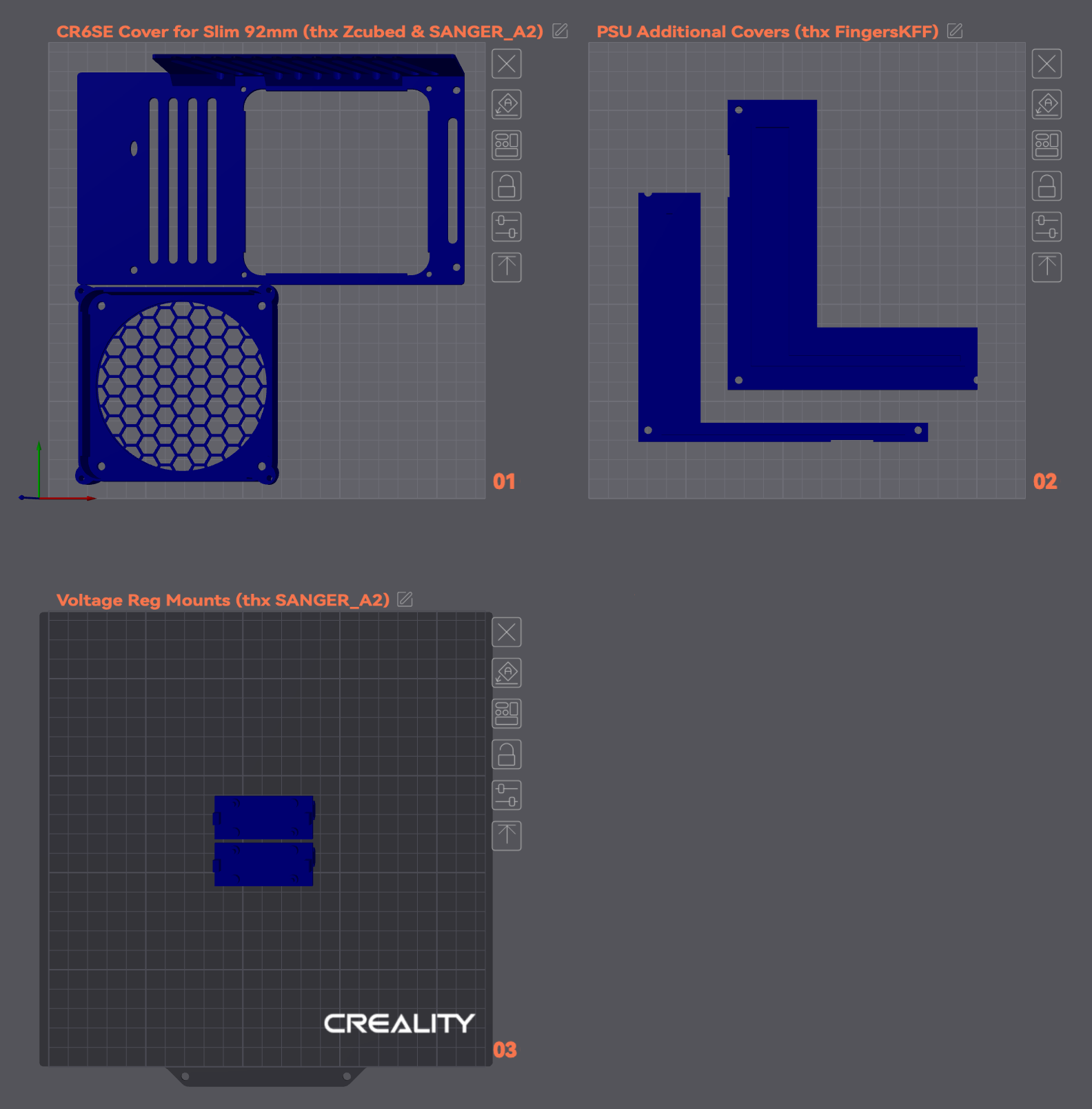 Creality CR-6 SE Motherboard Cover for slim 92mm fan