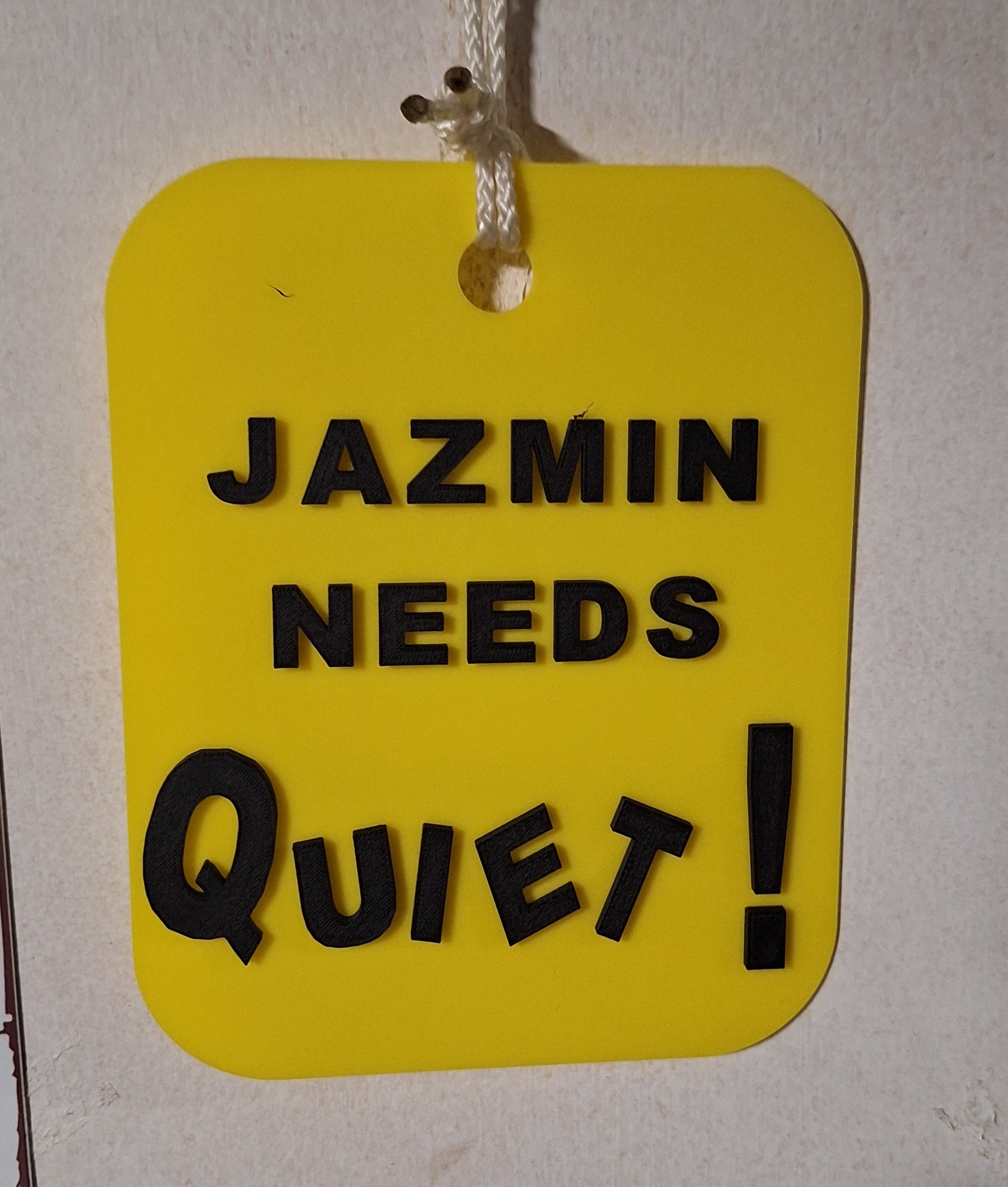 Jazmin needs quiet!
