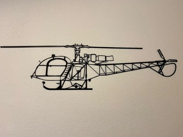 Lama SA 315B Helicopter Wallart