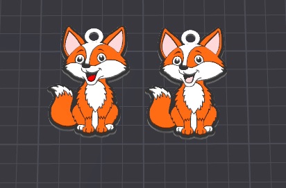 cute animal , felix the fox multicolor keychain/necklace charm