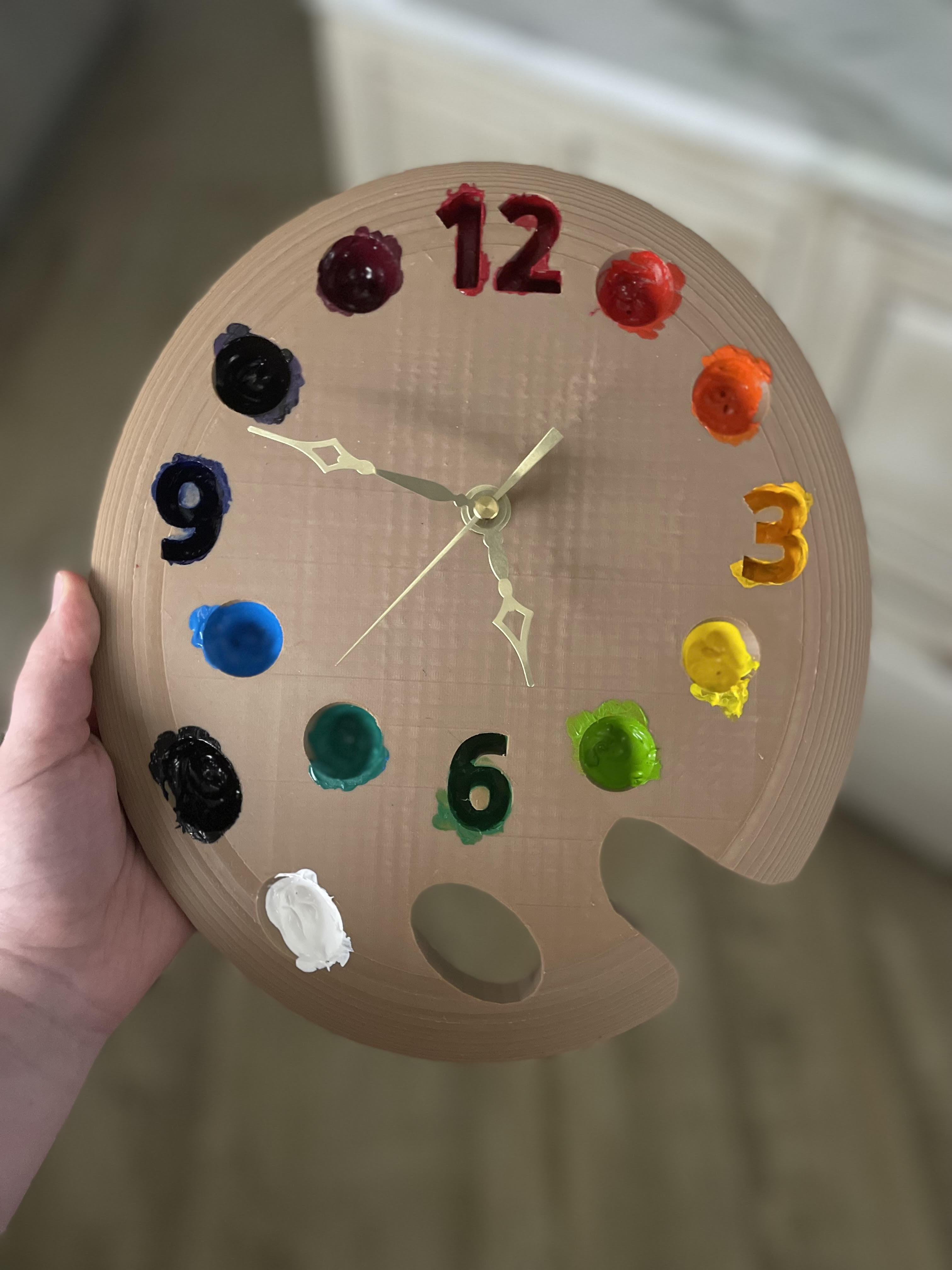 Paint palette wall clock