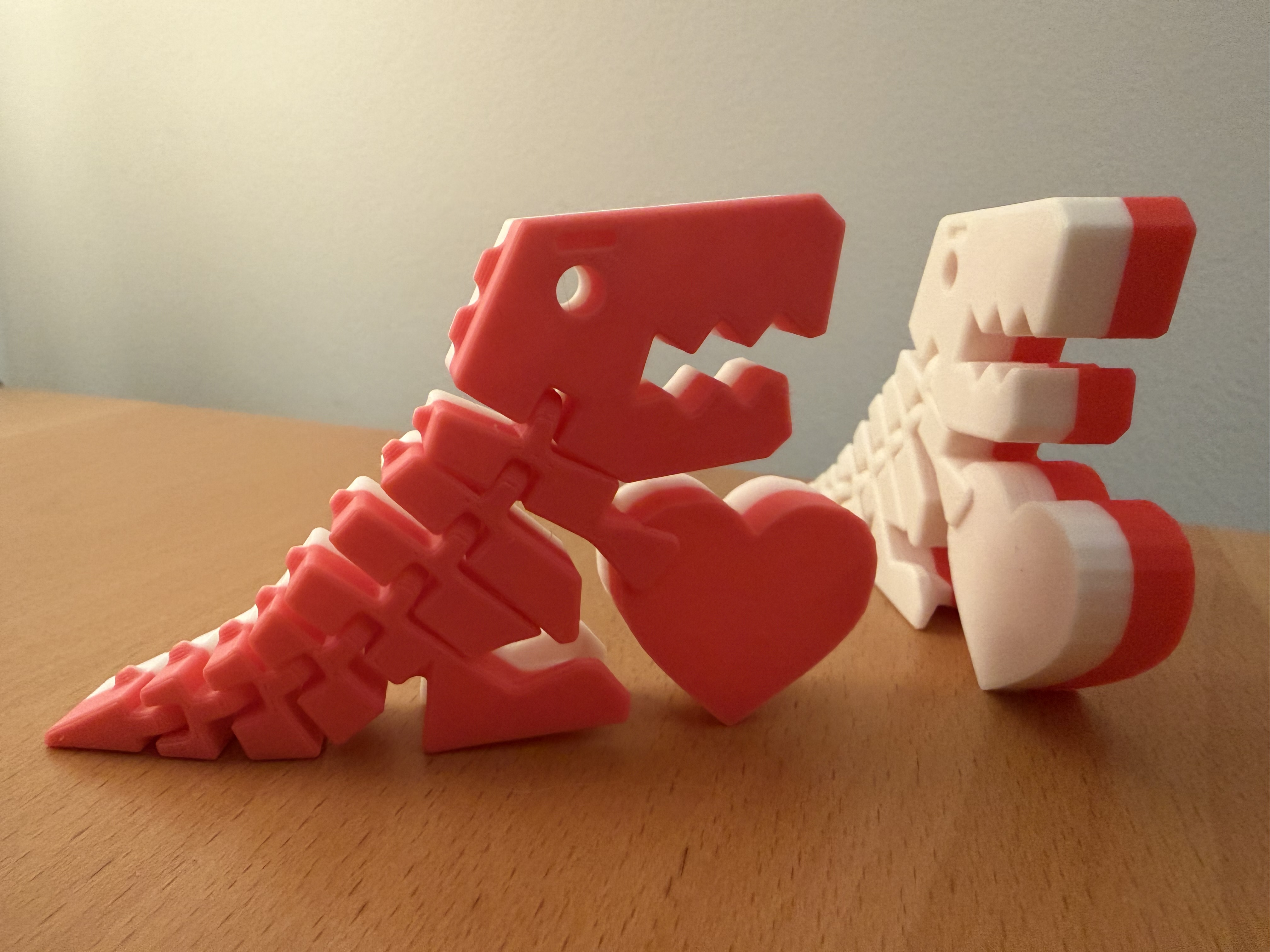 FlexiRex (T-Rex Flexible Dino) Valentine's Day Heart Edition (Clean without supports)