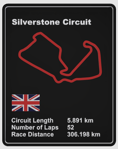 Formula 1 Silverstone Circuit 3D Wall Art with Elevation
