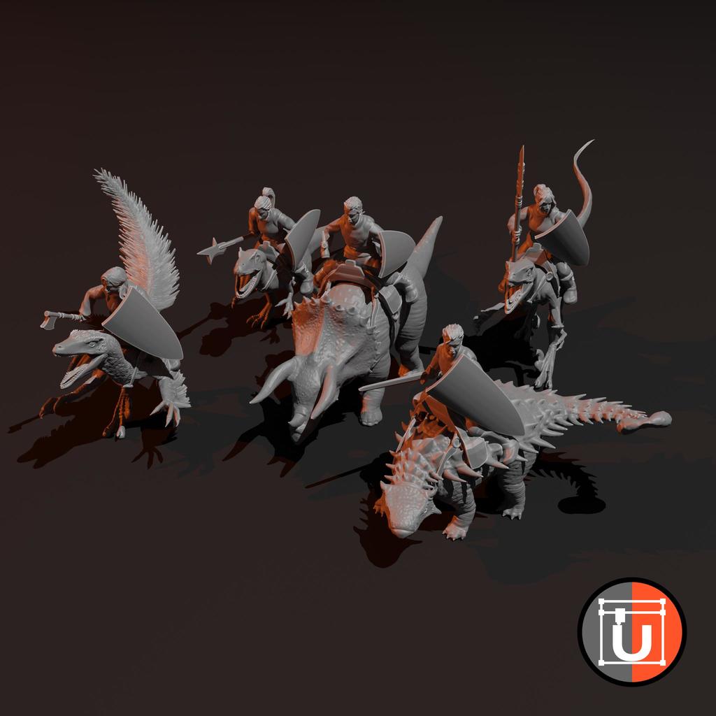 Wood Elf Dinosaur Riders