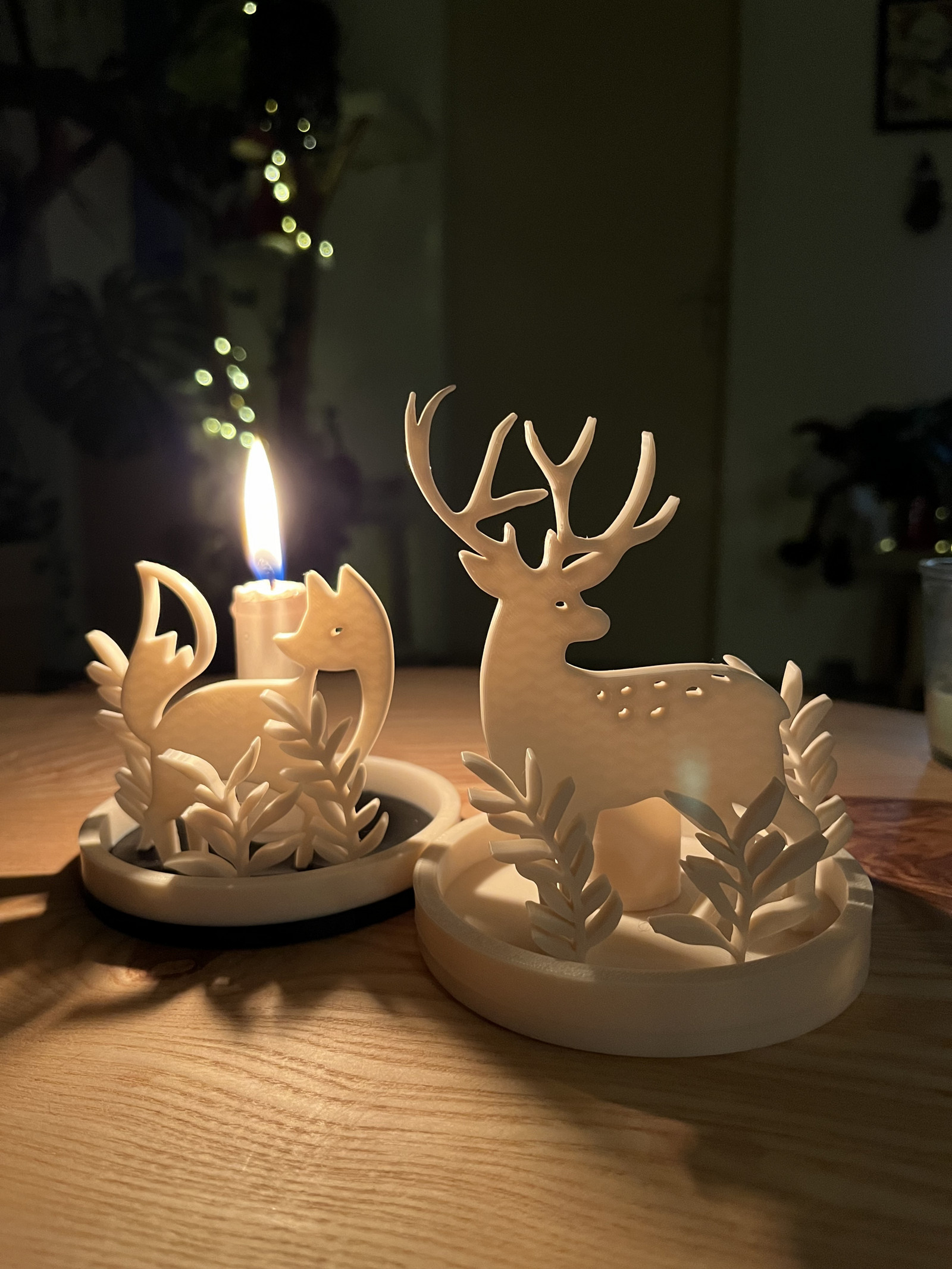 Candlestick with deer