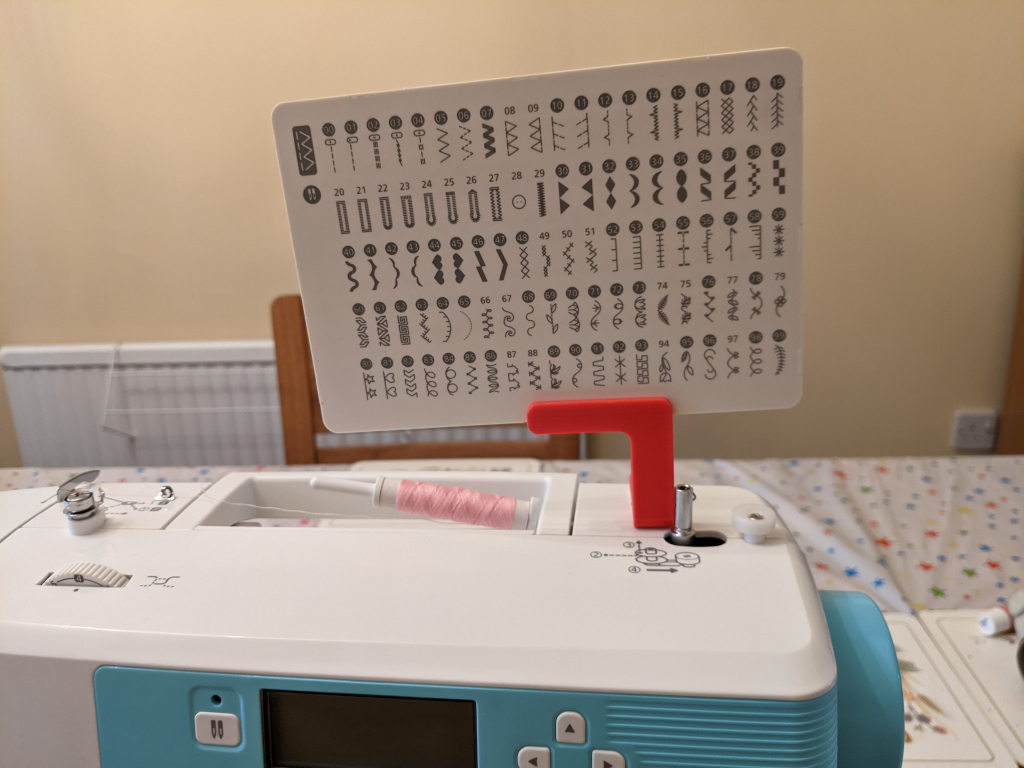 Necchi NM2000 (plus others) sewing machine stitch card holder by Baz