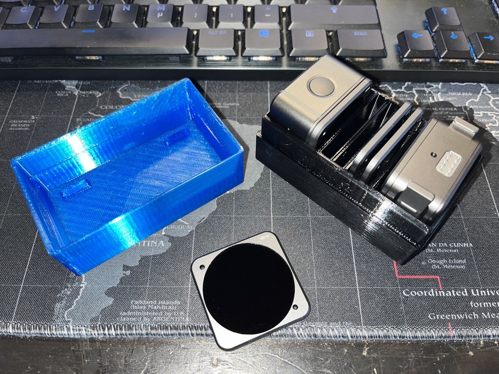 Case for DJI Action 2 with 4 magnetic ND filters and battery pack