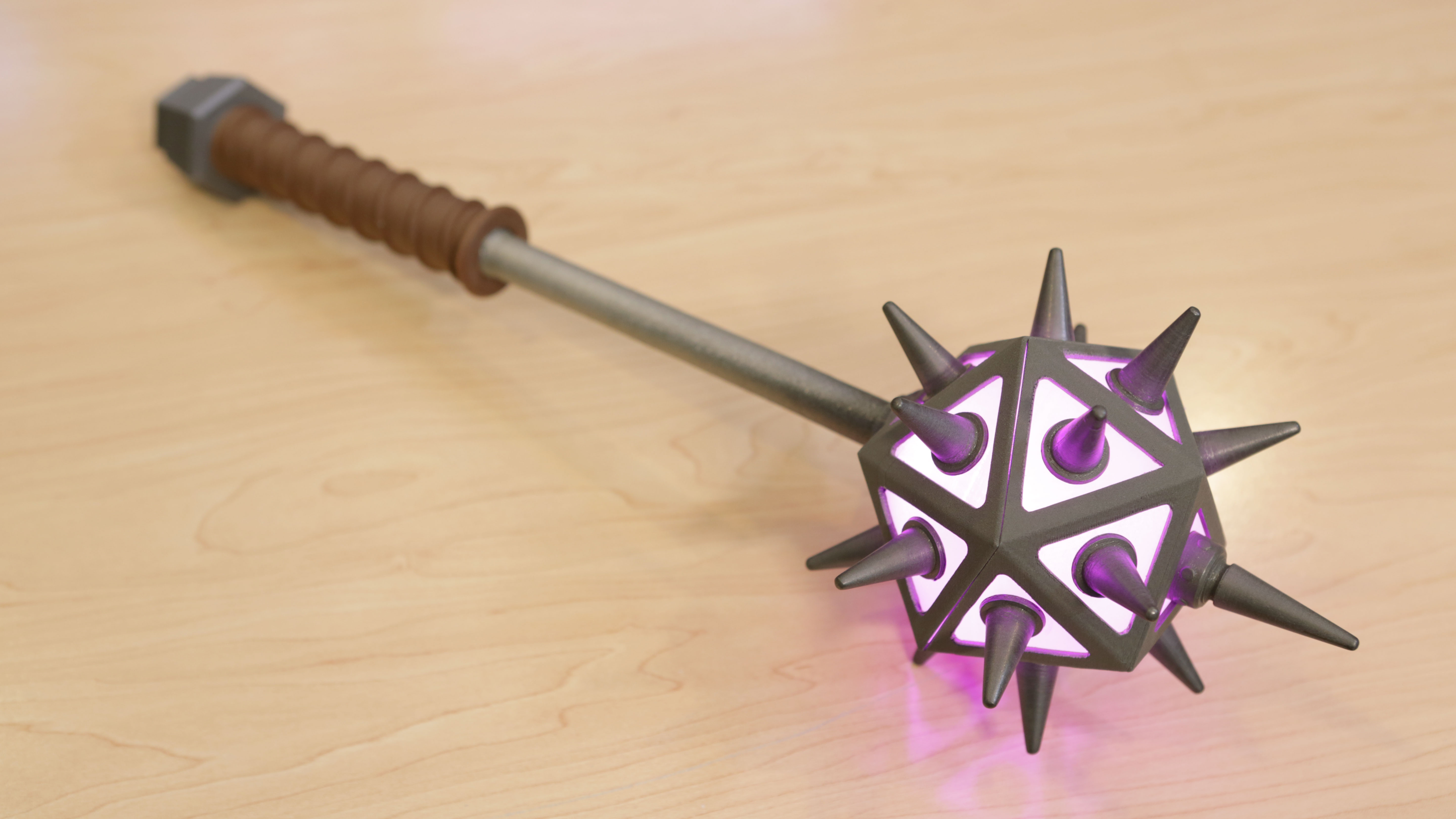 Glowing Icosahedron Mace with Spikes by Adafruit | Download free STL ...