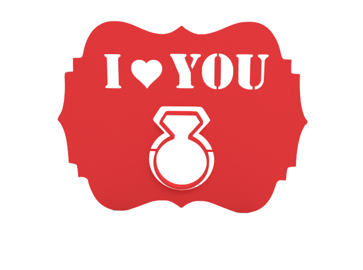 Valentines card with pop out ring
