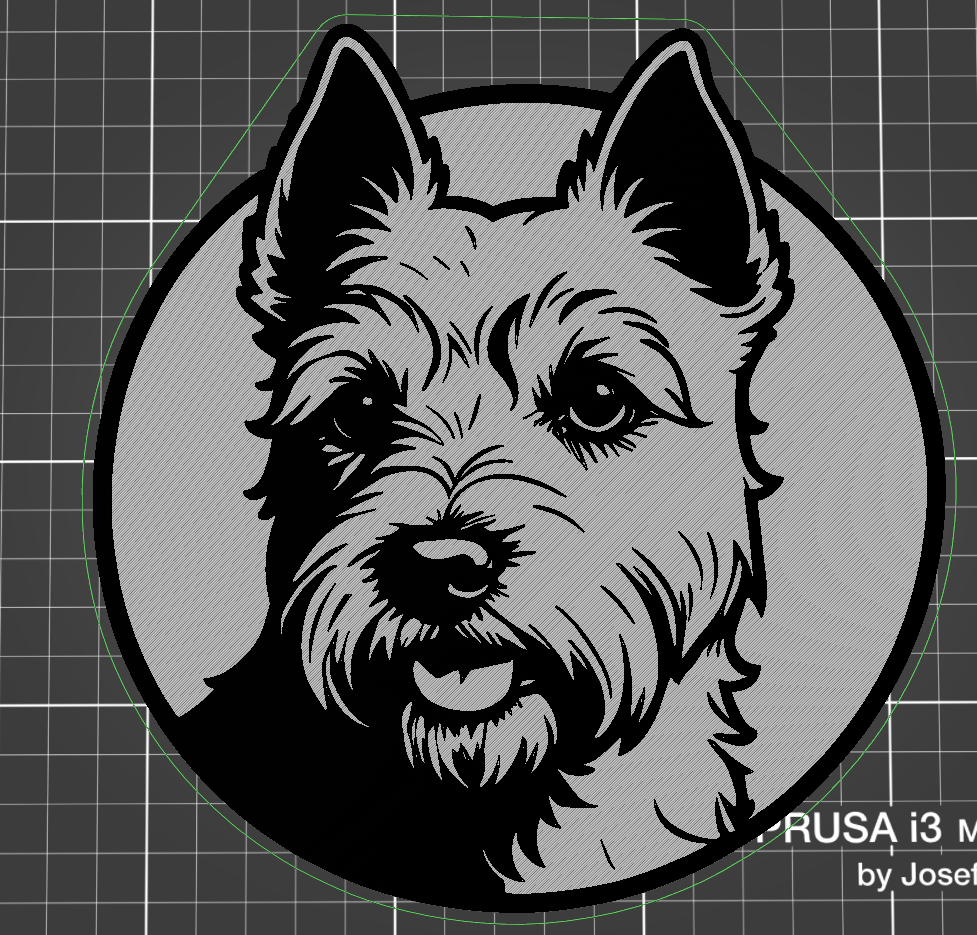 Westy dog face wall decoration