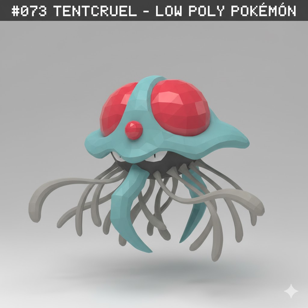 #073 Tentacruel – Low Poly Pokémon