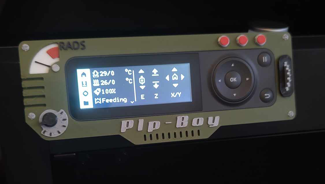 P1P/P1S Interface cover Pip Boy by Kyle Gray Download free STL