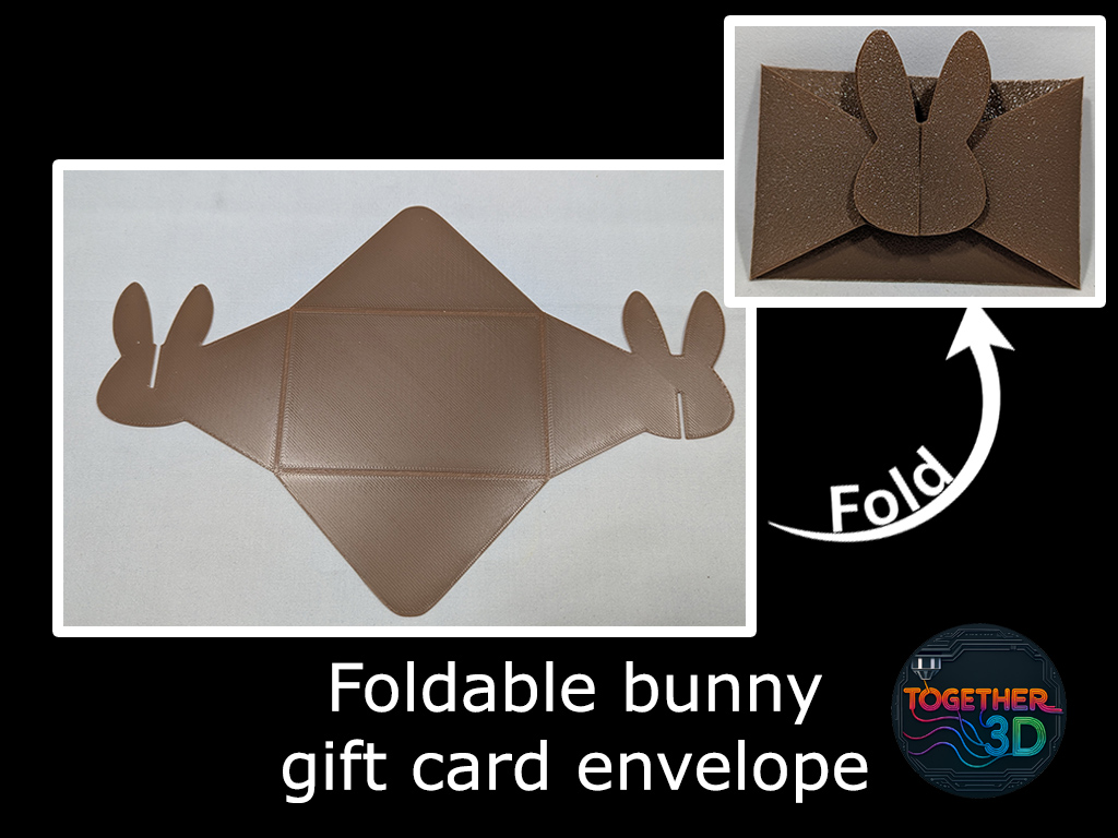 Foldable bunny gift card envelope