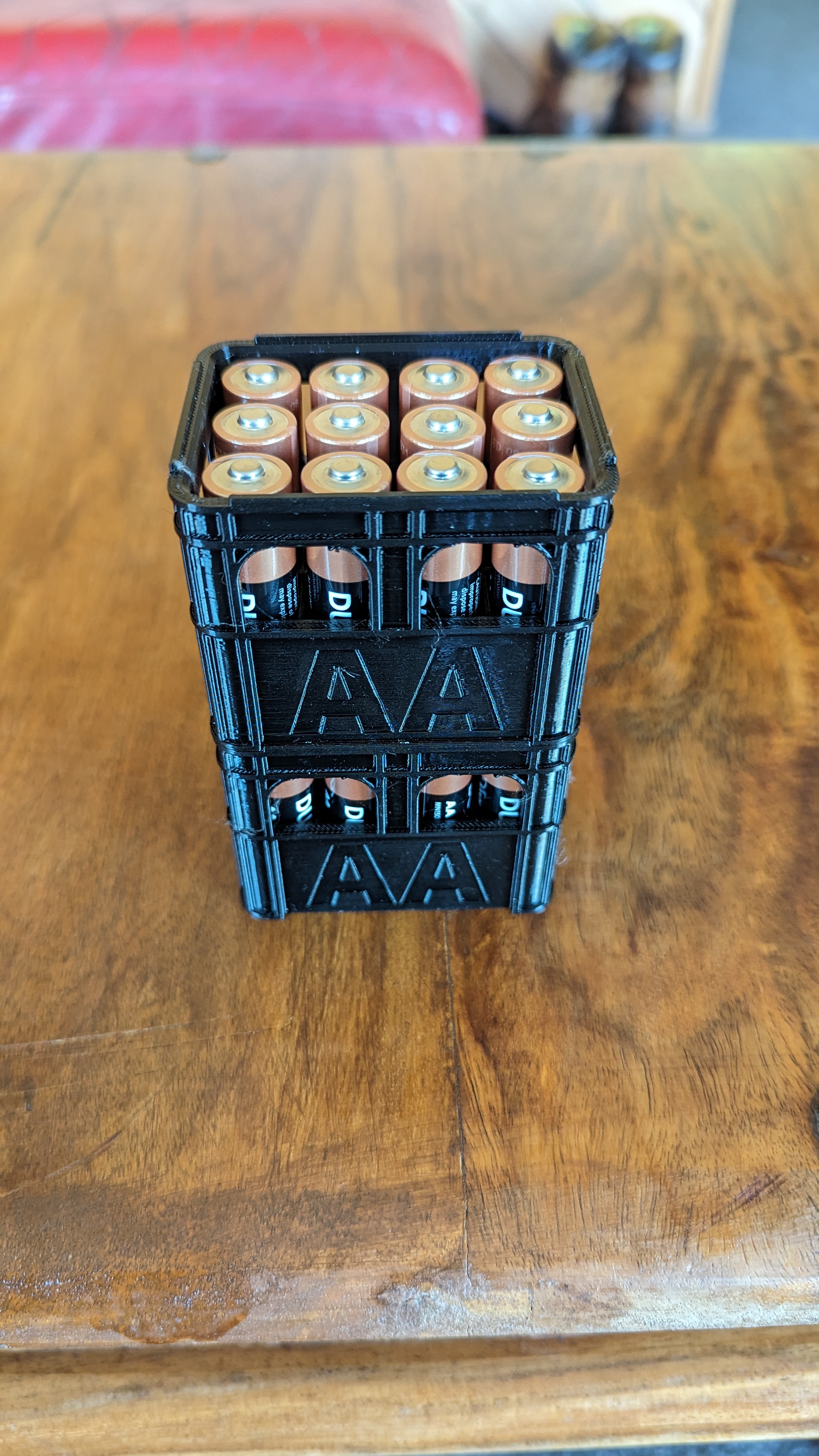 Stackable beer crate for batteries