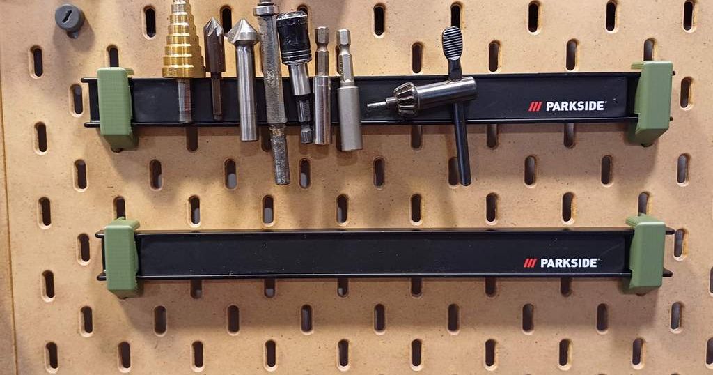 Parkside Tool Strip Holder for Skadis Pegboard by Debolestis