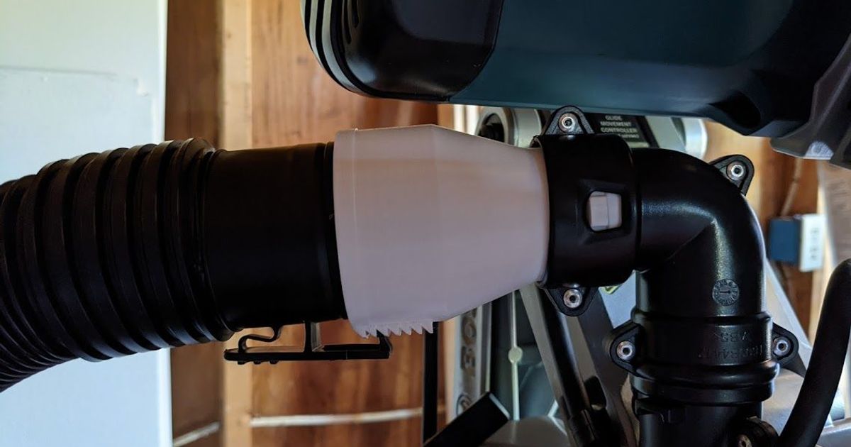 Adapter for connecting a 2.5" Vacuum Hose to Bosch Miter Saw by Walrus