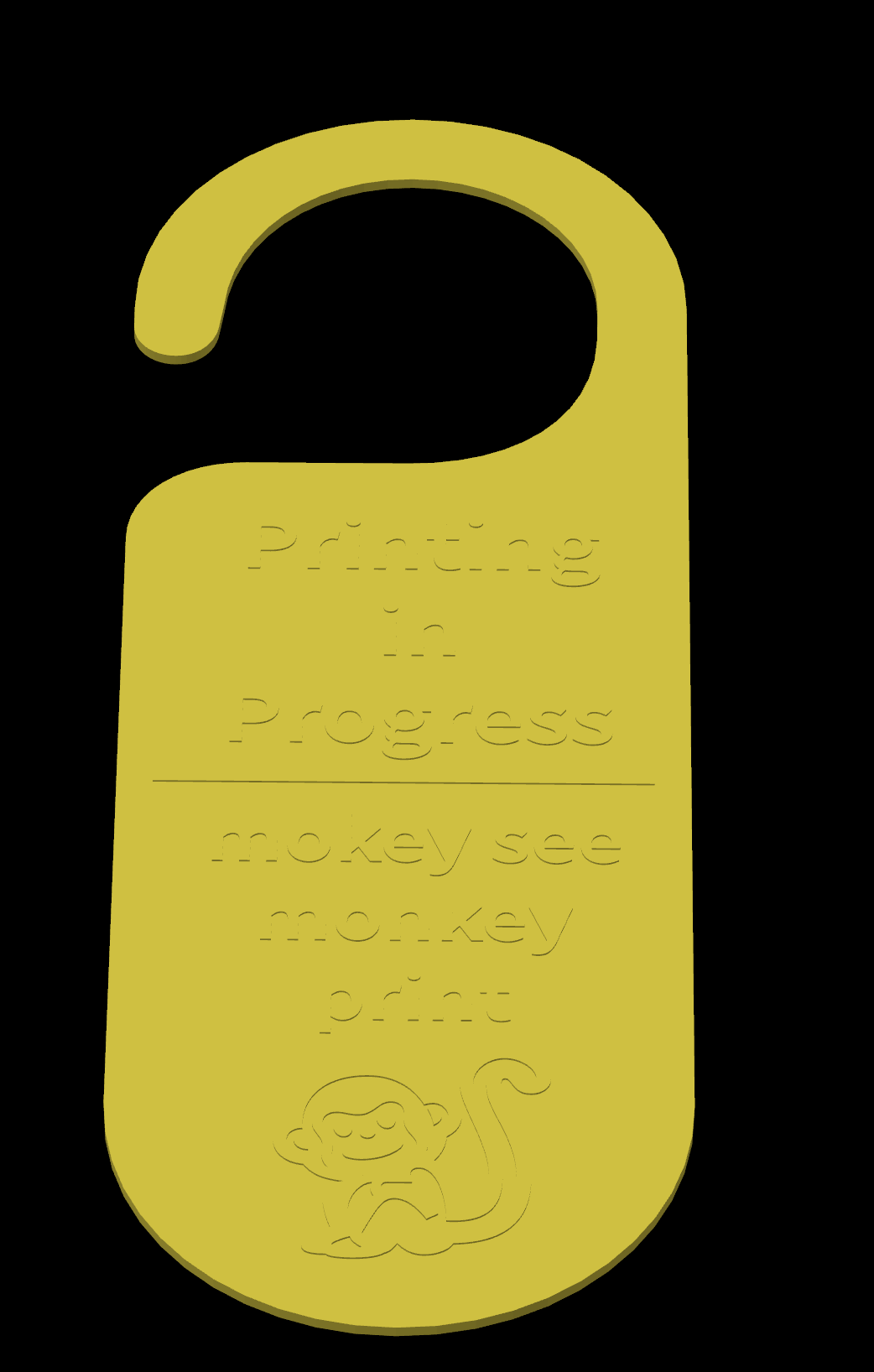 printing monkey door handle hanger