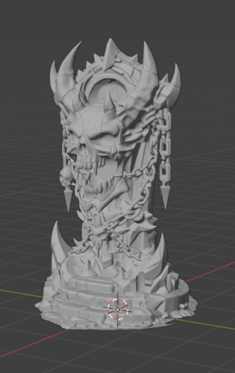 Infernal Skull Throne – Dark Fantasy Demon Altar Statue