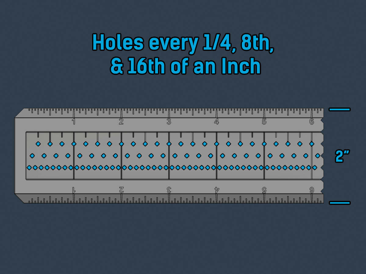 Saddle Ruler Square with marking holes for woodworking inches — miniatura 3