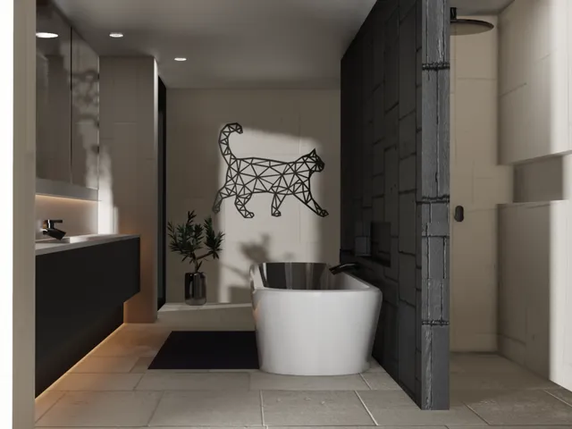 "Low Poly" cat decoration