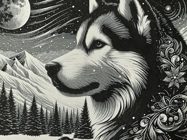 snow husky 2 - filament painting