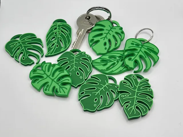Exotic Monstera Leaf Keychain