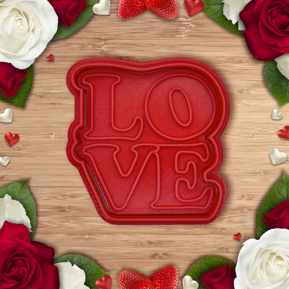 Valentine - LOVE sign cookie cutter / stamp