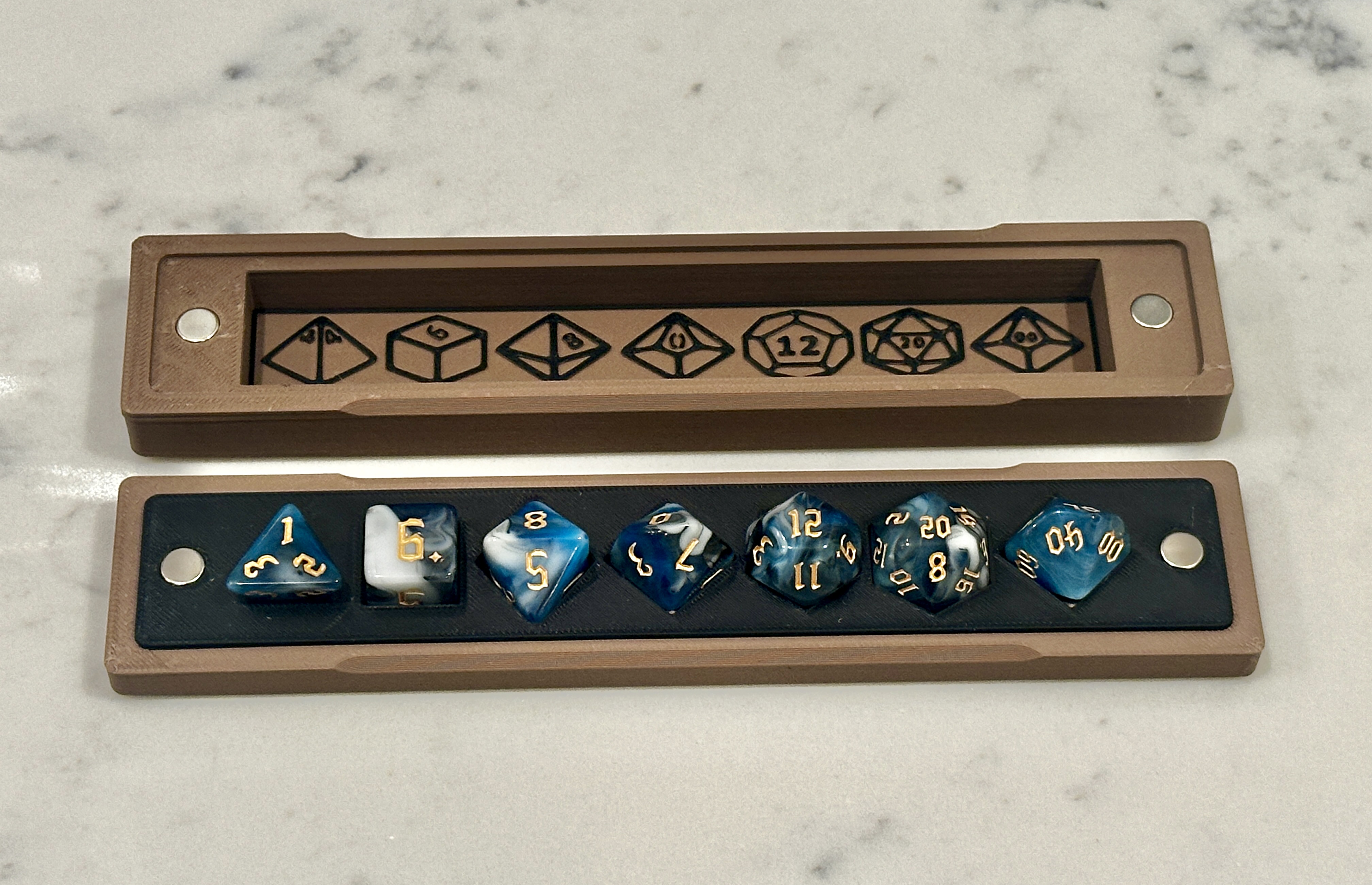 D&D Long Dice Case With Magnetic Lid