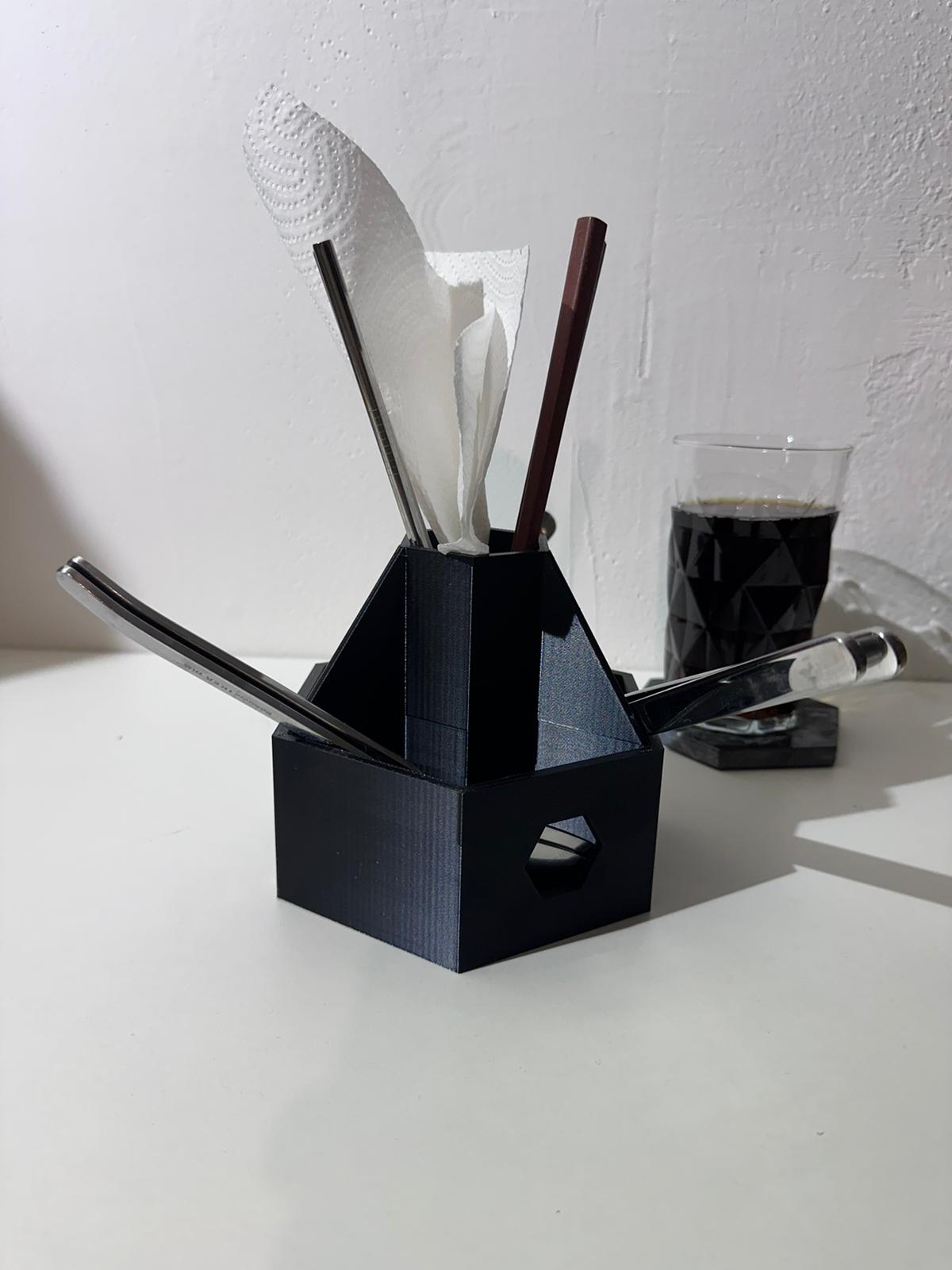 Hexagon organizer cutlery