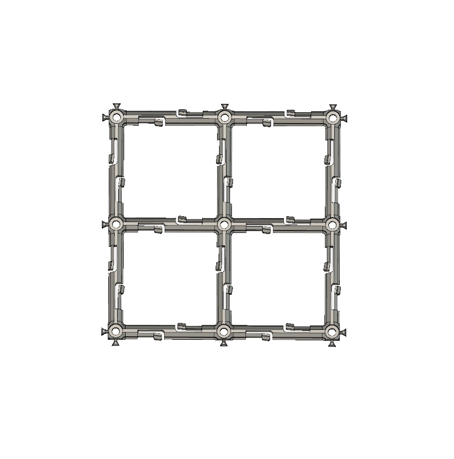 Miniatura 3 do modelo 3D Gridfinity Clickfinity Baseplate w/ Connectors