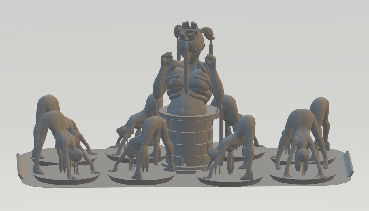 4 Player Chess Board + Nude Chess Set by AM Prints, Download free STL  model