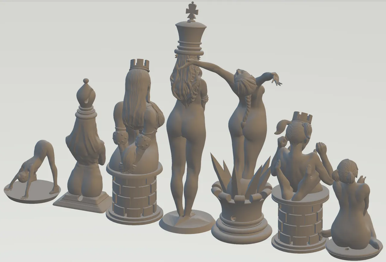 Nude chess set