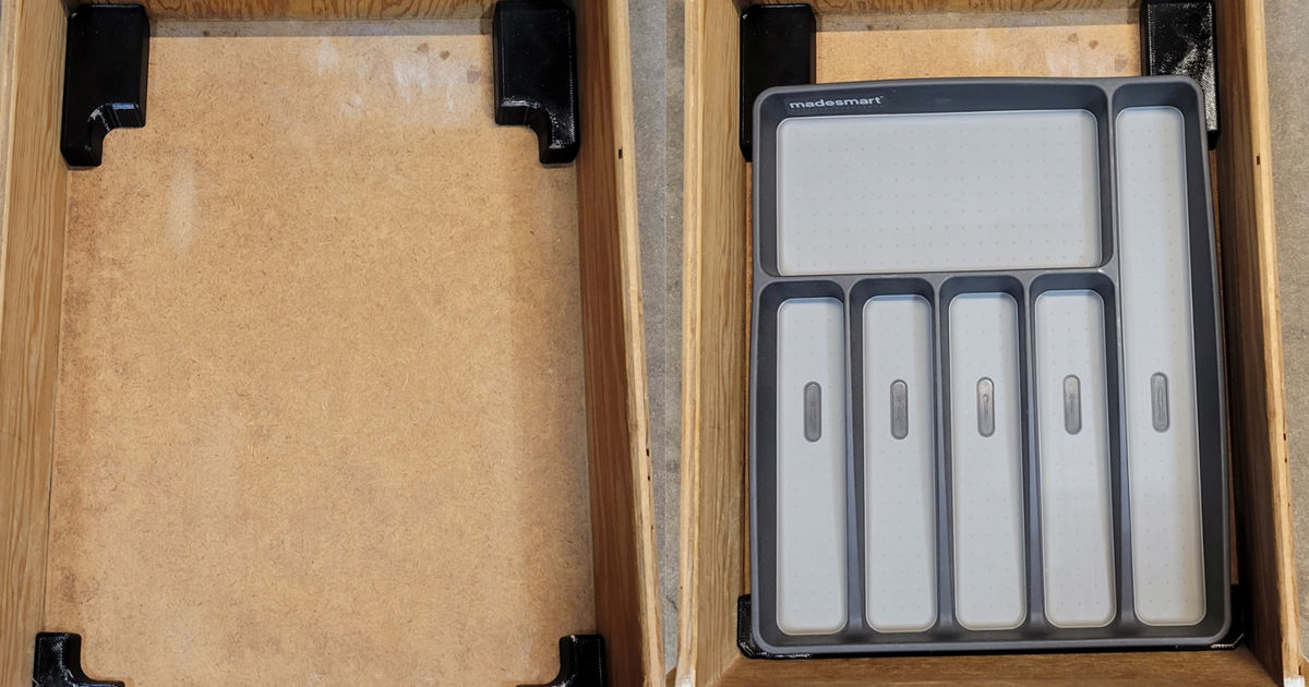 Drawer Organizer Centering Brackets Parametric by Garage_Tinkerer