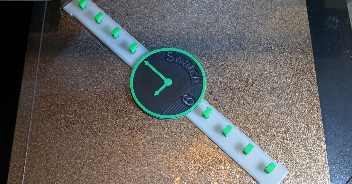 Swatch Watch Wall Mount by tbrymer Download free STL model