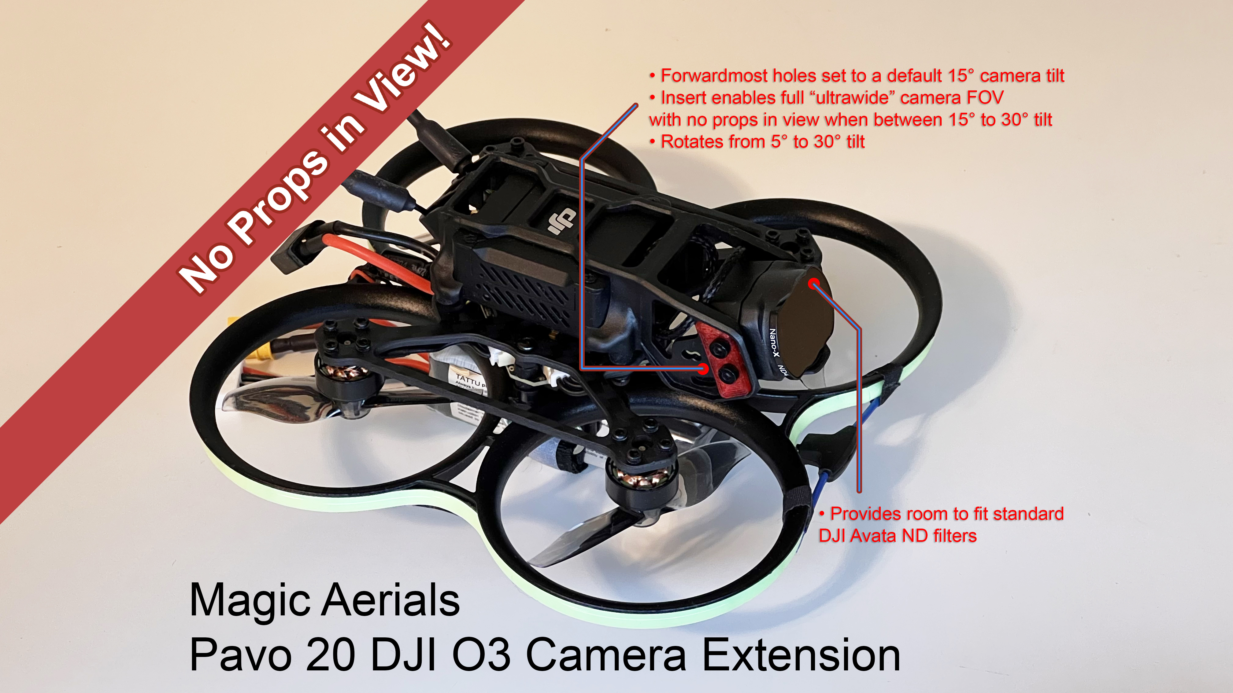 MA Pavo20 DJI O3 Camera Extension Mount