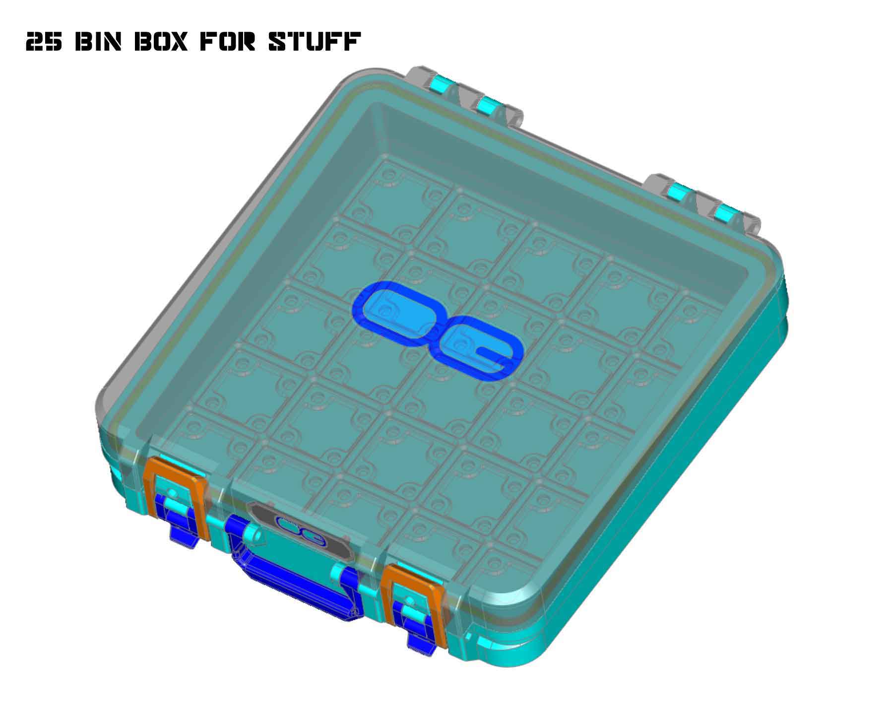Gridfinity 25 Bin Box For Stuff Version 2.3 6U, 9U and 12U deep options (UNTESTED REMIX)
