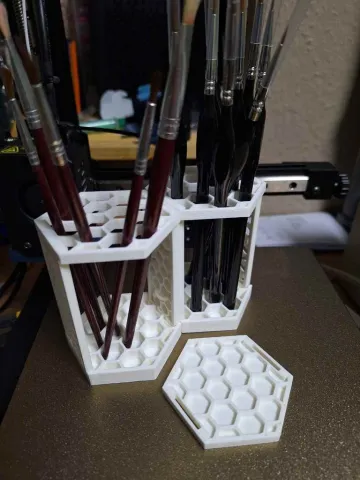 Hexagonal Paint Brush Stand remix