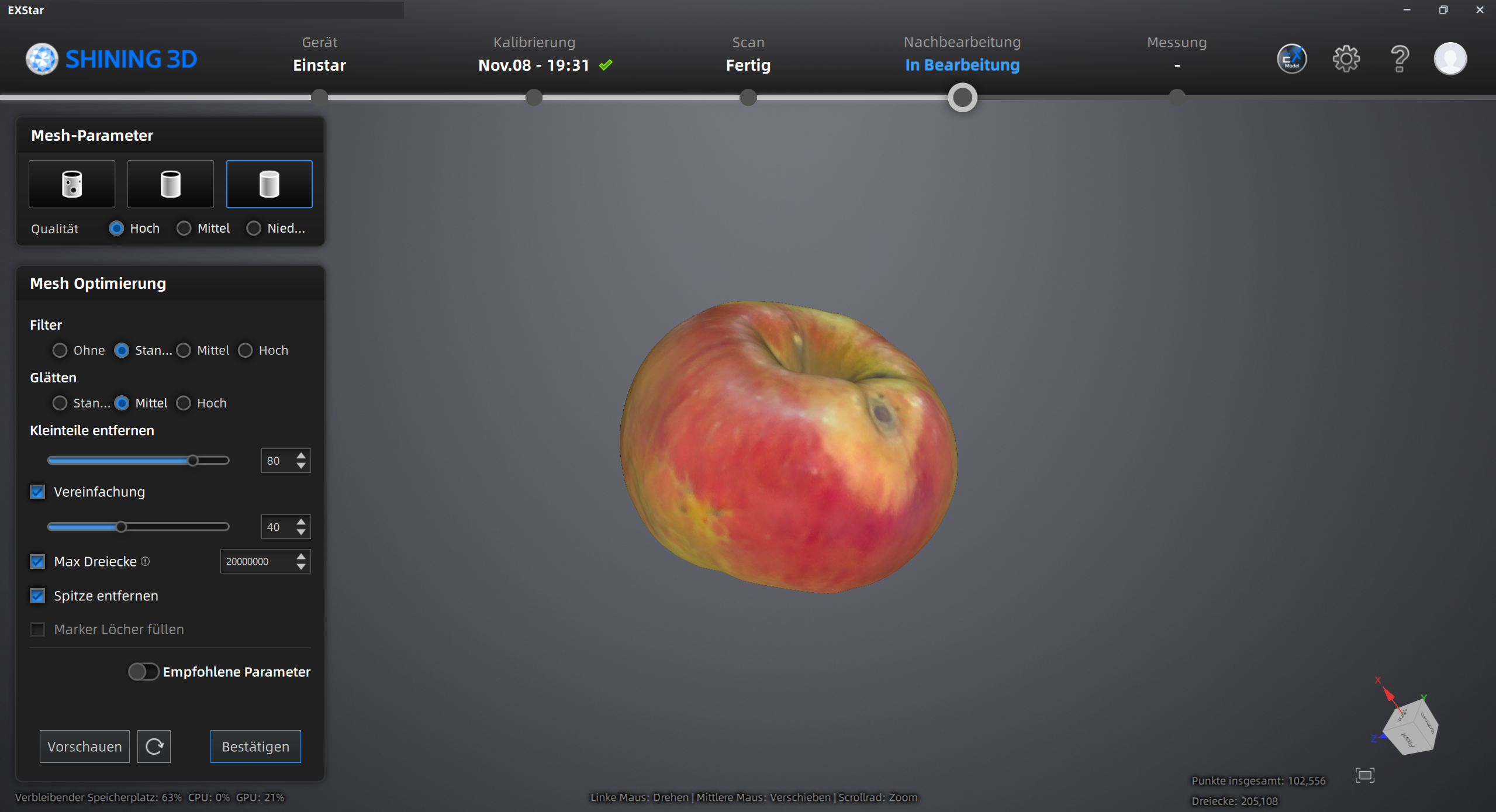 Apfel 001 (Mein allererster 3D-Scan) / Apfel 001 (My very first 3D scan)
