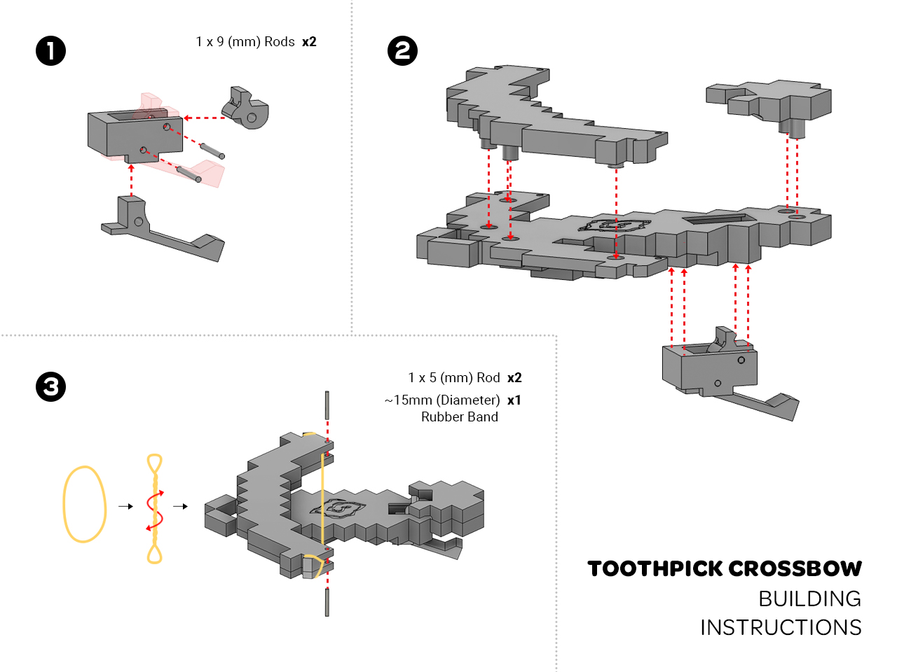 Miniatura 3 do modelo 3D Toothpick Minecraft Crossbow