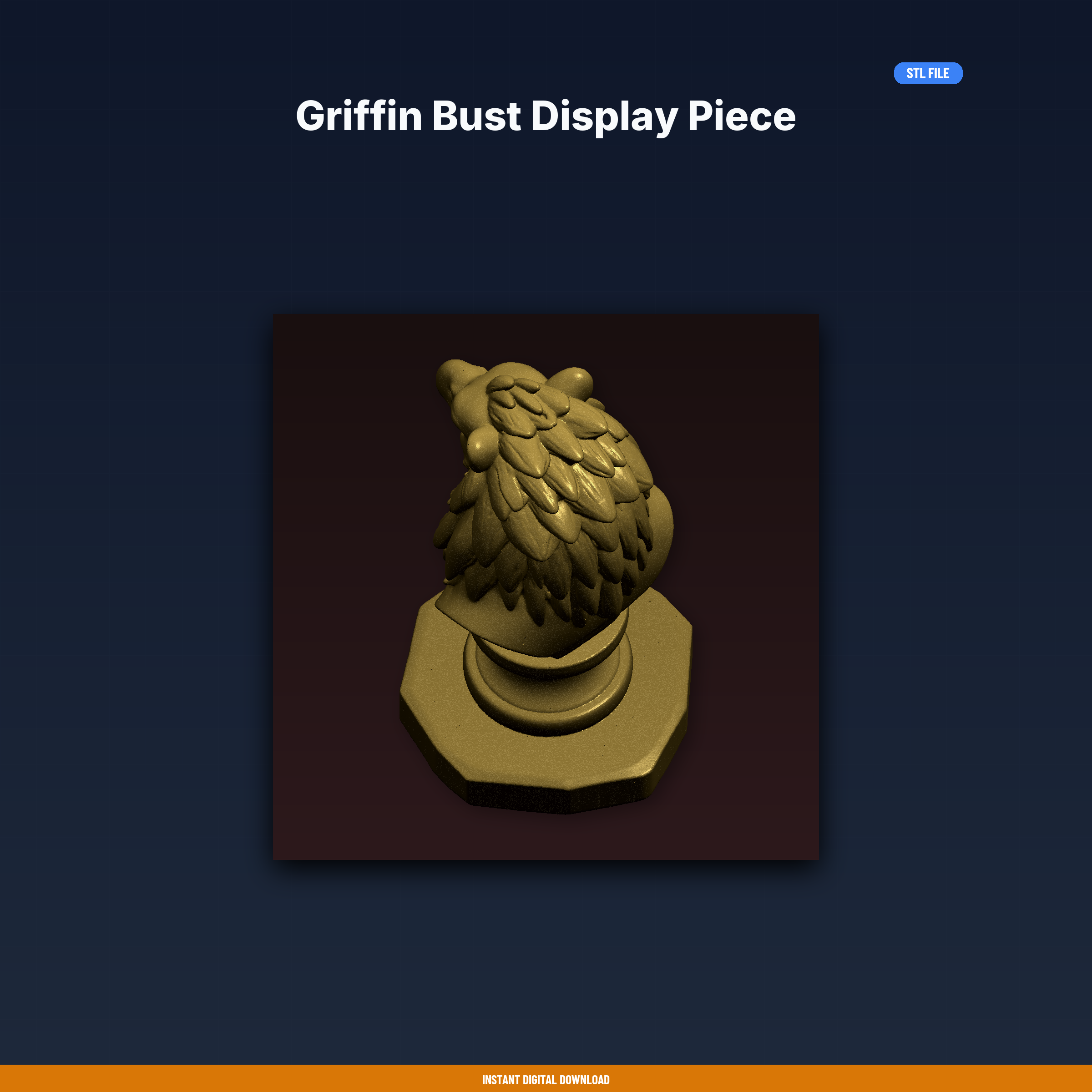 Griffin Bust Display Piece - 3D Printable STL File