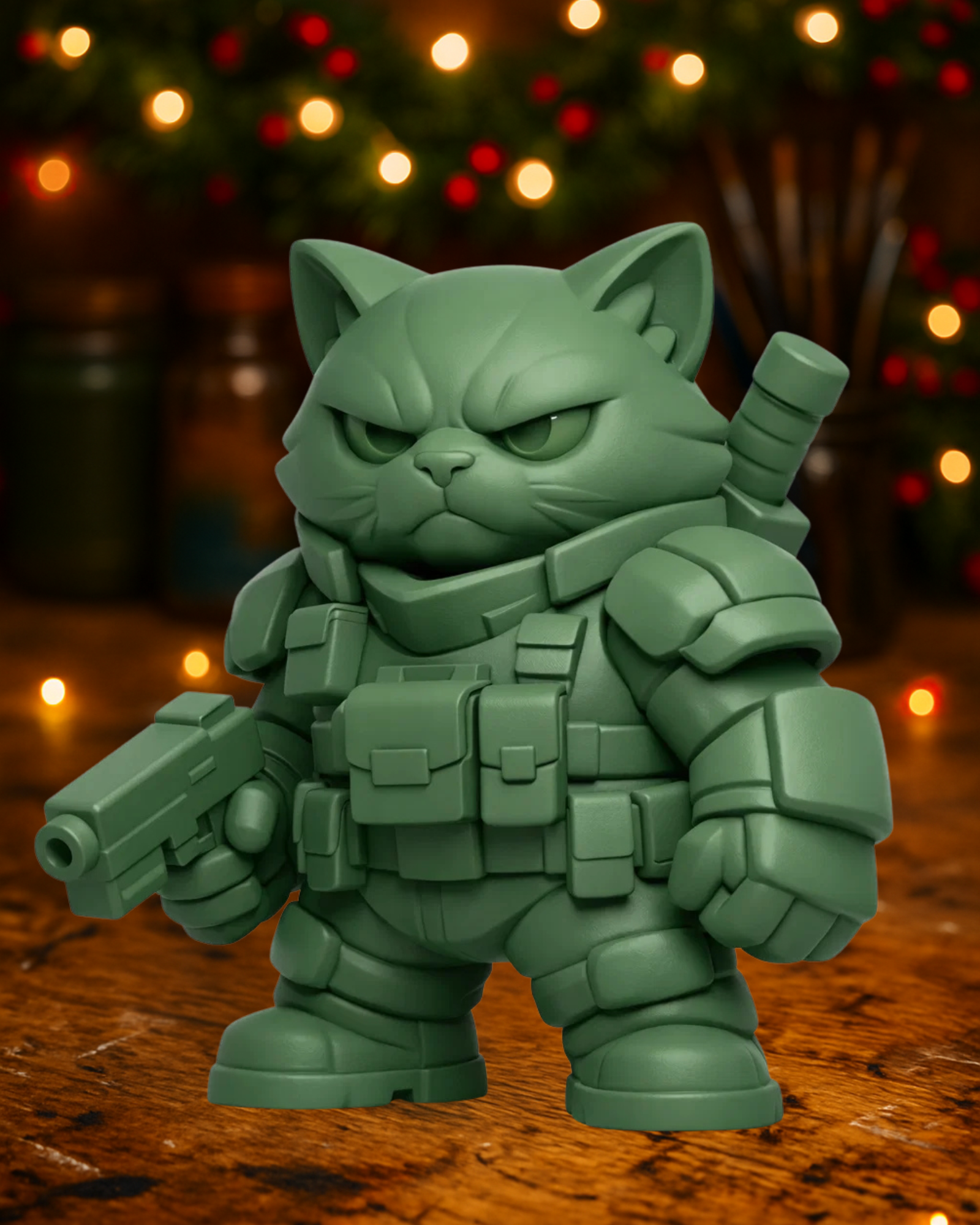 Tactical Cat Warrior Figurine