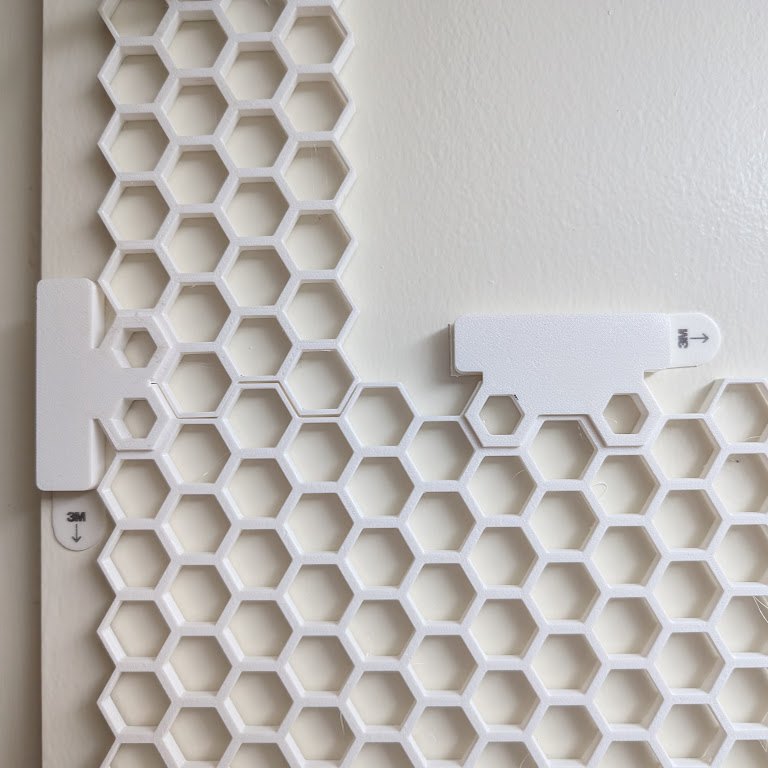 Parametric Honeycomb Storage Wall Command Adhesive (or other tape) mount and open hexes