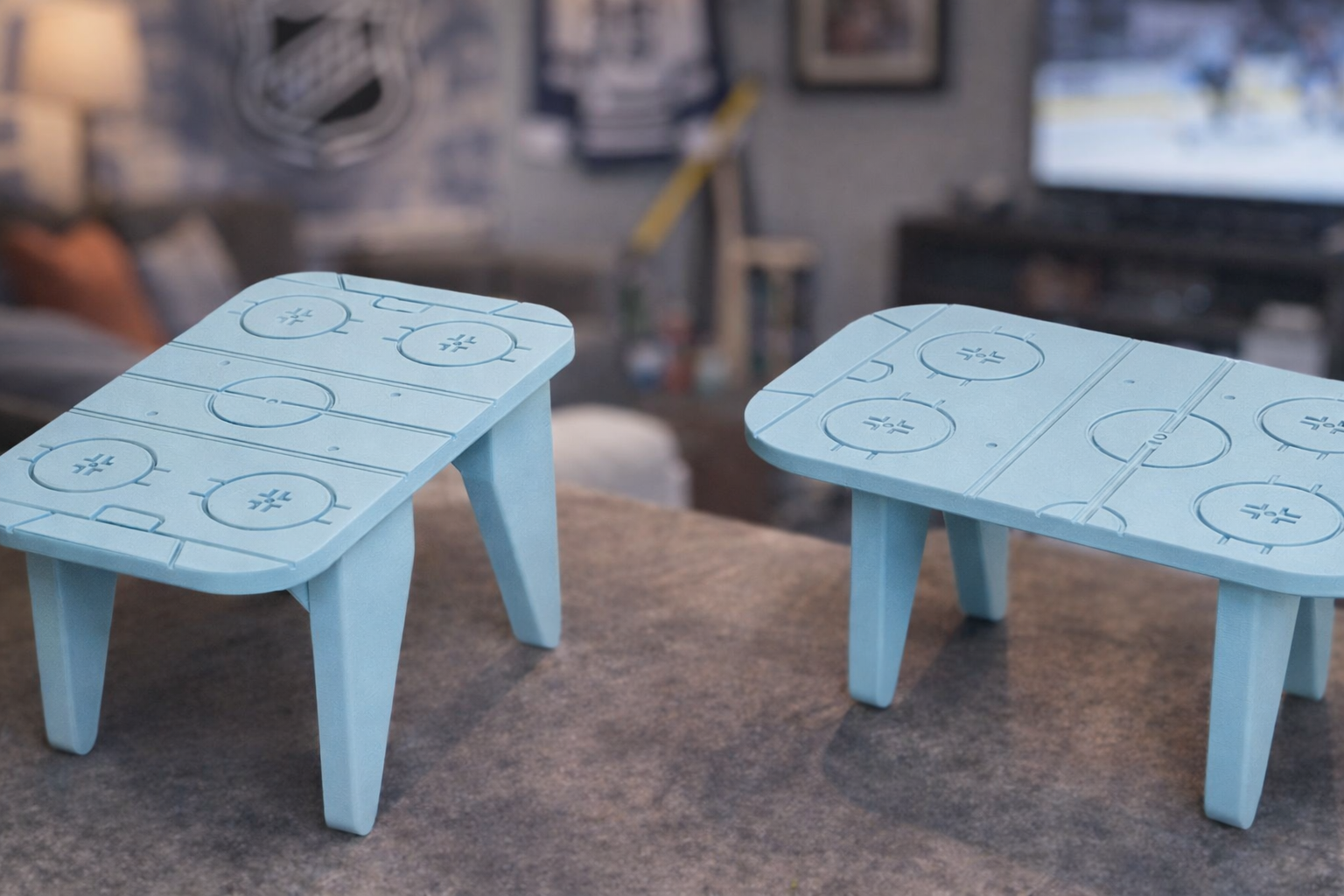Hockey Rink Arm Rest Table and Plate — Portrait & Landscape Modular Print