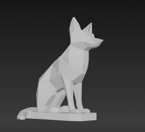 Lowpoly Fox Statue